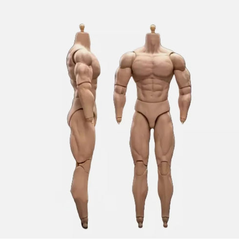 1:6 Scale Male Action Figure, 12 Inch Flexible Muscle Body Doll, Miniature Figure Without Head Sculpt