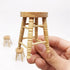 Miniature Counter Stool Dollhouse Furniture, 2 PCS Wood Chair for Crafts, High Simulation Round Bar Stool