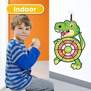 HONGID 3-12 Boys,30Large 4-12,Indoor Dinosaur Toys for Year Old Dart Board Kids Toys Age Outdoor Games Dinosaur
