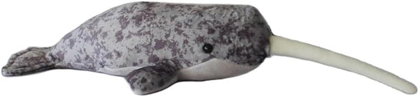 Soft Simulation Narwhal Plush Toy, Realistic Lifelike Unicorn Whale, Cute Ocean Sea Creatures Gift Collection for Kids,