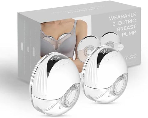 Generic Wearable Electric Breast Pump, Variable Frequency, 4 Modes, Anti-Backflow Design, White