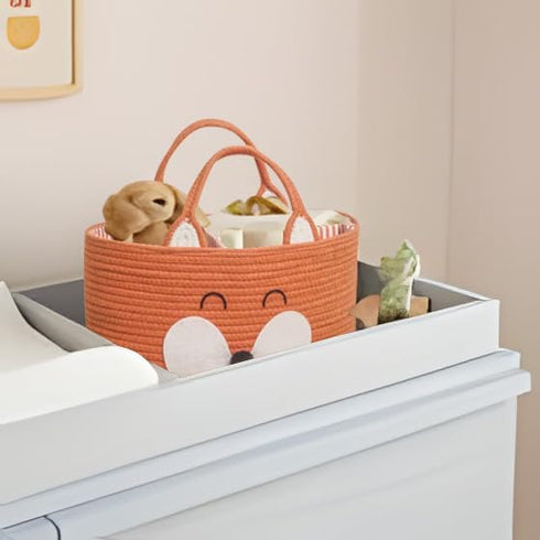 T&T Homewares Diaper Caddy Organizer, Cotton Rope Diaper Caddy Basket, Baby Shower Basket, Nursery Storage Bins