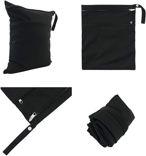 UUYYEO 2 Mommy Pcs Wet Dry Bags for Baby Cloth Diapers Bags Waterproof Reusable with Two Zippered Pockets Yoga Gym Bag