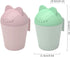 Surakey Baby Rinse Cup Hair Washing Shower Bath Cartoon Cat Silicone Soft Adjustable Visor Head Protector Shampoo Spoon