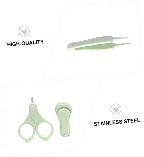 Set UPKOCH Nail Care Boy Girl Grooming with Nail Clippers Manicure Tools and Fun Owl Design Mint Green for Newborns