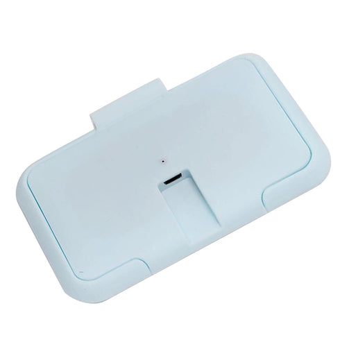 Baby Wipe Warmer with Dual Layer Cover, USB Powered, Temperature Control, Blue