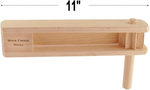More Fiesta 11" Large Wooden Mexican Matraca Noisemaker - Long Ratchet