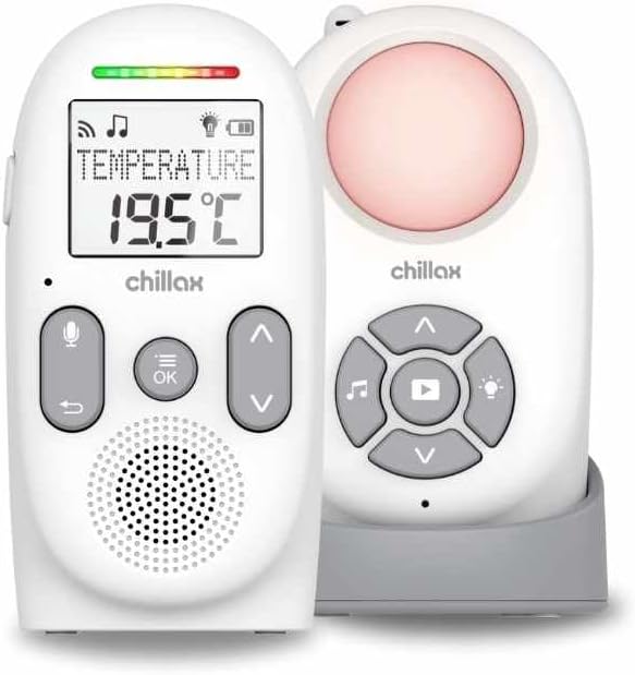 CHILLAX Baby 360 Audio Monitor | 4-in-1 Digital Baby Monitor with Night Light,