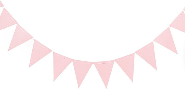 ZOOYOO 20 Feet Pink Glitter Pennant Banner, Paper Triangle Flags Bunting for Baby Birthday Party, 30pcs Flags