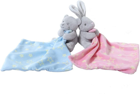 CREVENT Cozy Plush Baby Security Blanket Loveys for Baby Girls, Animal Face, Baby Shower Gifts for Newborns