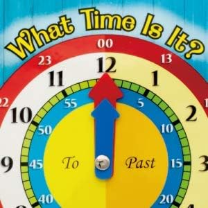 Time Learning Analog Clock for Kids - Pack of 5 (7 x 8 Inches) with 5 Erasable Markers