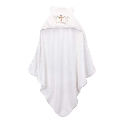 ESTAMICO Unisex Baby Plush Hooded Bath Towels with Embroidery Cross and Cute Ears for Infants, Toddlers & Kids