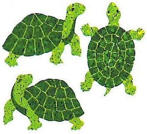 Jillson & Roberts Prismatic Stickers Bulk Roll, Mini Turtles (100 Repeats)