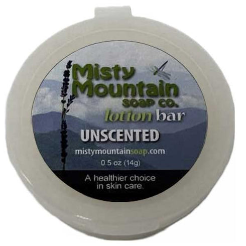 Misty Mountain Soap Co. Unscented - Mini Lotion Bar - Handmade with Natural Oils and Butters