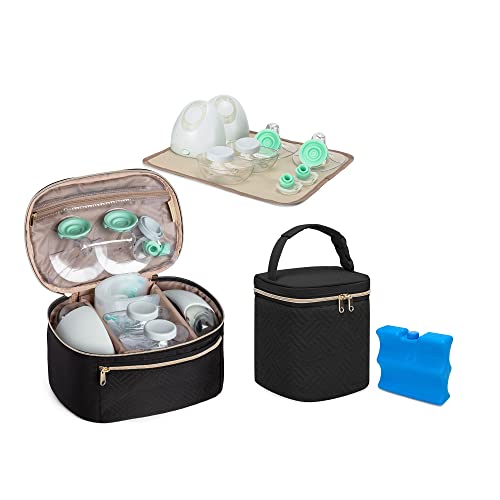 Fasrom Wearable Breast Pump Bag Bundle with Insulated Baby Bottle Cooler Bag