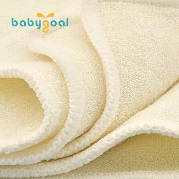 12-Pack babygoal Rayon from Bamboo Baby Cloth Wipes- Reusable & Washable Small Saliva Towels for Newborns- Ultra-Soft
