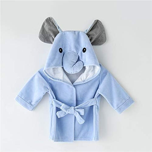 Baby Boy Bathrobes - Cute Hooded Infant Wash Waddle Robe, Soft Ultra Absorbent Toddler Towel