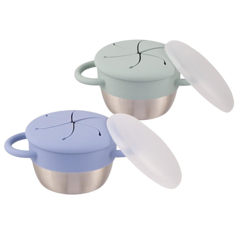 Elk and Friends Stainless Steel Snack Cups | Removable Silicone Food Catcher