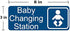New Baby Changing Station Sign, 8 x 3 in with English and Symbol, Blue for Men, Women, Unisex by Joeaney
