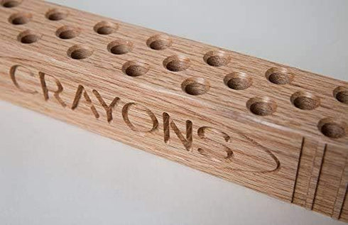 Koling 24 Cray DisPLAY Crayon Holder Display, Natural Finish