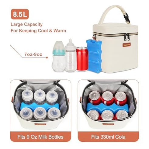Pack, 6 9 Mancro Breastmilk Cooler Bag with Ice Fits Insulated Baby Bottles Up to Ounce, Breast Milk Cooler for Nursing