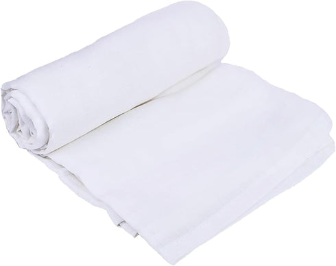 JARWISE 47 47 inches, Organic Cotton Muslin Swaddle Blanket, x White, Quick-Dry Absorbent