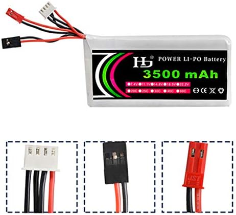 CBB 11.1V 3500mAh 8C FS-GT3B GT2 1 Pack Lipo Battery Rechargeable for Flysky Transmitter Remote Controller with USB