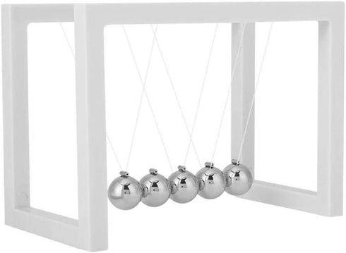 Newton's Cradle Balance Balls, Acrylic Shelf Science Physics Learning Desk Toys for Home and Office Decoration, White