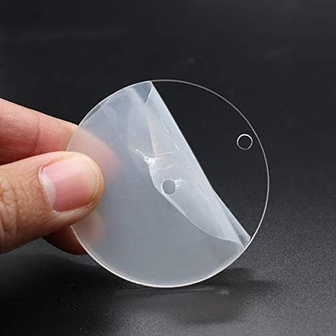 KINGFOREST 120PCS Acrylic Keychain Blanks Kit - 30 Keychain Rings, 30 Jump Rings, 30 Clear Discs, 30 Tassels