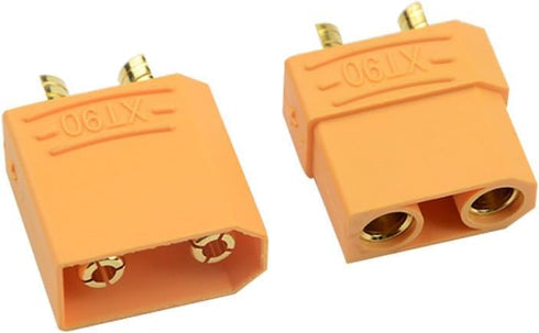 1 Pair XT90 Male Female Plug and 2pcs XT90 Series Connector 1-Female 2-Males Adapter with 10CM 10AWG Silicone Cable for RC Battery Helicopter Quadcopter