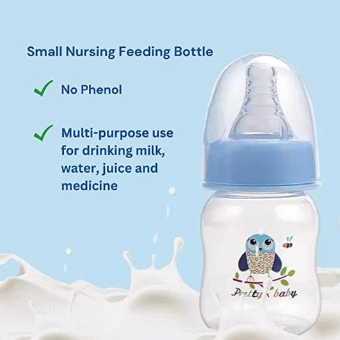 Pretty Baby 2oz (60ml) 4-Pack Anti-Colic Baby Bottles for Newborns, BPA-Free, Breastfeeding Transition, Vented for Gas