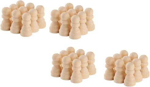 TOYANDONA 50pcs Wooden Chess Pieces Toys - Unfinished Wood Crafts Puzzle Toy - Wood Checker Toys Painting DIY Chess