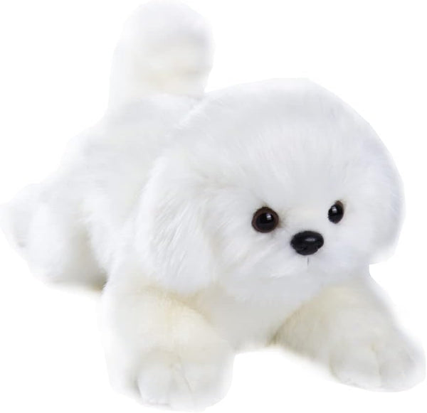 CU-MATE 12" Plush Maltese Dog Toys, Simulation-Realistic & Lifelike Soft Stuffed Animal