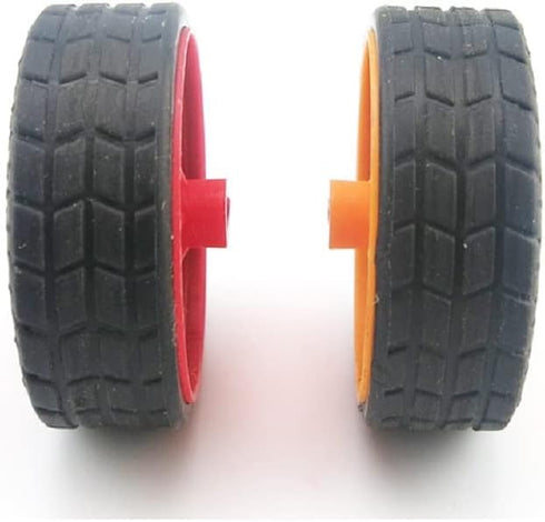 10pcs Toys Car Wheels 30mm Rubber Tire for DIY Model Toy Accessories (Orange)