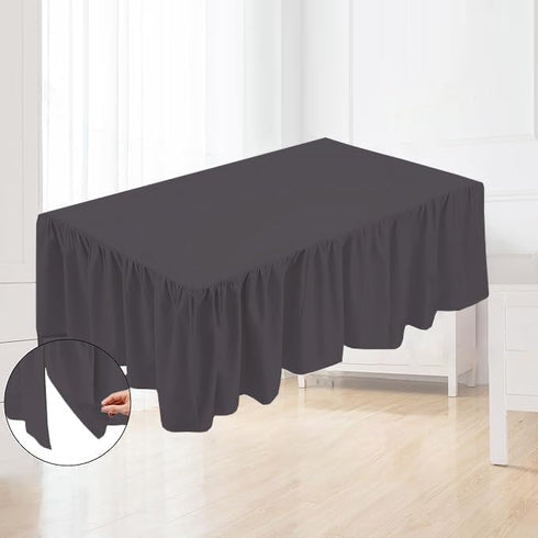(28 52 14) Inch Crib Ruffle Bed Skirt Microfiber Nursery Bedding Skirt for Baby Girls x x - Dark Grey Solid