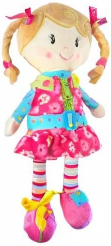 Sugar Snap Plush Learn to Dress Doll for Toddlers - 15" - Montessori Gift for 2 Year Old Girl