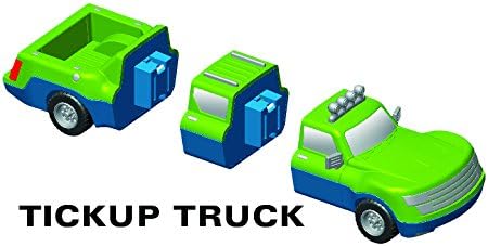 POPULAR PLAYTHINGS Magnetic Mix or Match Vehicles 2 Toy Play Set, 12 Pieces