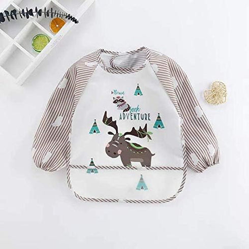PandaEar Waterproof Full Sleeve Bibs for Baby Infant Toddler 6-36 Months | 3 Pack Long Sleeve Bibs