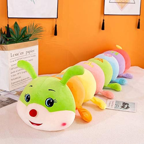Multicolor Caterpillar Stuffed Animal - Big Hugging Pillow Plush Toy, 35.4inch