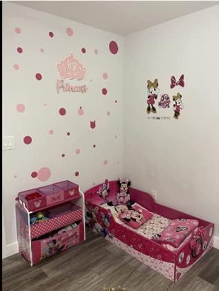 Wall Decor Dots, Polka Dot Wall Decals for Girls Room, Bedroom Kids Art Stickers (Lt & DK Pink)