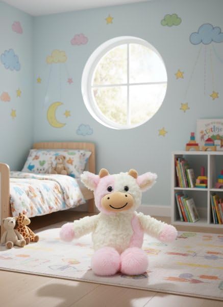 Sibupue 11.8in Cow Stuffed Animals Soft Plush Cute Cow Doll for Boys Girls (Zhang NIU qianfense)