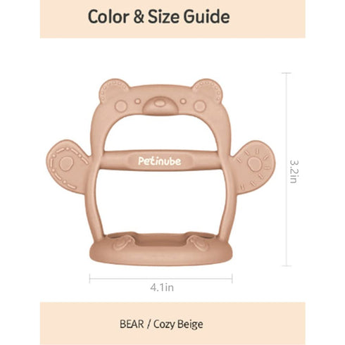 Baby Wrist Silicone Teether Soothing Pacifier for Infants 3+ Months - Pack of 1 Made in Korea Anti-Dropping (Bear-Cozy