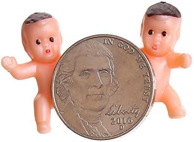 CCINEE 60 Pieces 1 Inch Mini Plastic Babies for Baby Shower Games, Bulk Tiny King Cake Babies Figurines for Party