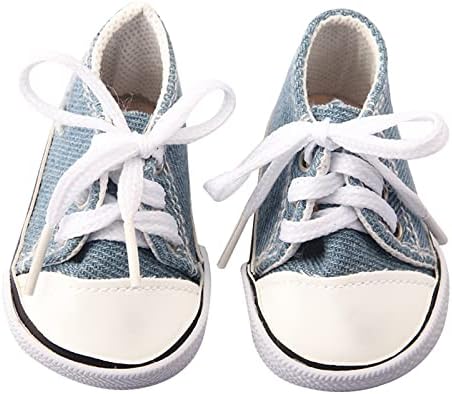 MBD Canvas Sneakers Doll Shoes Fits 18 Inch Dolls and Kennedy and Friends Dolls- 18 Inch Doll Shoes (Denim Blue)