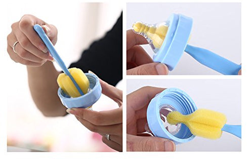 Honbay Bottle Brush Cleaner Kit - 5 PCS with Teat Cleaner and Straw Brushes, Random Color