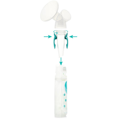 (Pack 2) Evenflo Feeding Advanced Breast Milk Storage Bag Adapters for Breast Pumps
