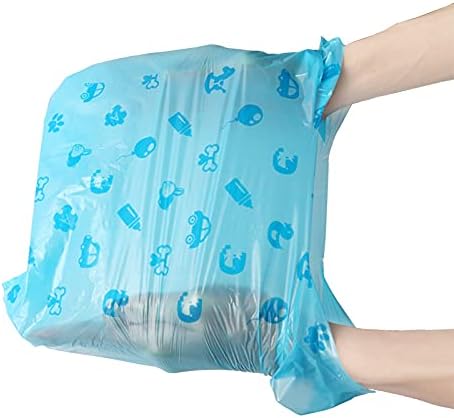 200 Count Disposable Diaper Bags with Easy-Tie Tabs, Degradable Diaper Trash Bags or Pet Waste Bags, With Cute Pattern