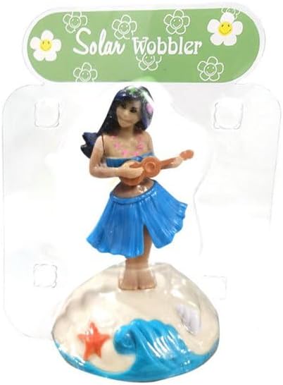 Solar Powered Dancing Figures Decoration, Hula Girl Shaking Head Ornaments for Car Dashboard Interior Decoration