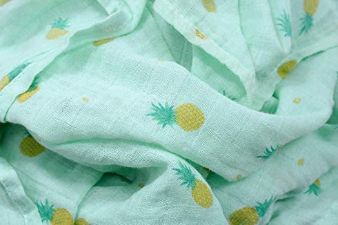 100% 4x4 4 Pack CuddleBug Swaddles for Newborns - Muslin Cotton Baby Swaddle Blanket, Soft & Breathable, Large Feet