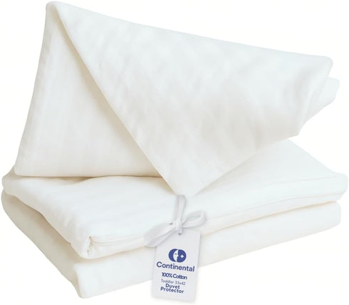100% 33x42 Inch, Duvet Cover Protector for Toddler Comforter, Cotton, Zipper to Block Blanket from Dust Fits Standard